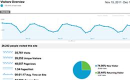 Example of analytics report of overview