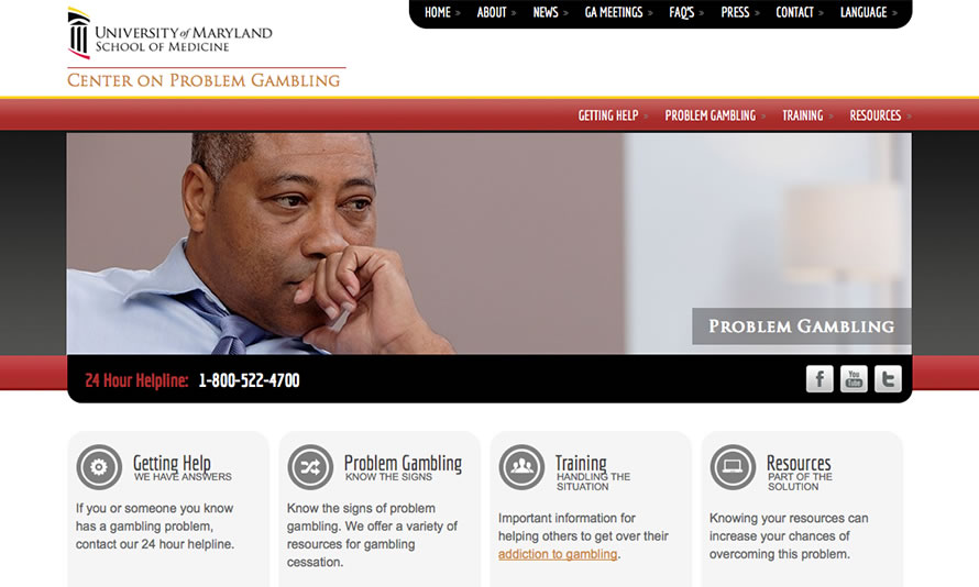 Maryland Center on Problem Gambling web design